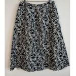 Talbots Vintage Linen Cotton Maxi Skirt Size 12W Fit & Flare Black White Circles Photo 2