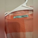 Maurice's  Peach and White Plaid Shirt Photo 1