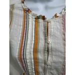 st. john's bay  Orange Striped Smocked Front Ruffled Sleeve Collared Blouse XL Photo 2