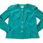 Leslie Fay  Turquoise Blazer with Silver Buttons vintage Photo 0