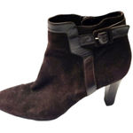 Aquatalia  Boots Womens‎ Size 9.5 Brown Suede Ankle Booties High Heel Zip Up Photo 0