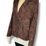 Briggs New York Vintage Womens Jacket Blazer Paisley Print Black Brown Red Small Photo 5