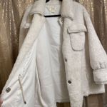 Maeve Anthropologie Cinched Soft Faux Fur Winter Coat Ivory Size 1X Photo 7