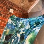 One World  womens floral crochet butterfly flutter sleeve boho dress blue small Photo 2