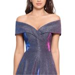 XScape 3350X Off The Shoulder Gown Iridescent Glitter 20W Photo 3