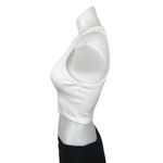 ZARA White Ribbed Knit High Neck Fitted Stretch Chic Cropped Tank Top Size L Photo 1