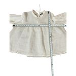 ZARA NEW White Textured Long Sleeve Blouse Ruffle Collar Button Cuffs Top Size M Photo 7