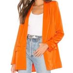 L'Academie  The Fleur Orange Blazer Small Satin Photo 0