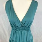Max Studio grecian style smocked empire waist tiered turquoise dress size medium Photo 1