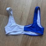 Solid & Striped  Women's Blue and White Bikini Top Sz M Photo 1