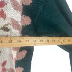 Shenanigans Vintage 90s Women's Size Medium Rose Floral Crochet Green Sweater Black Photo 8