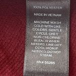 EXPRESS T6 Burgundy Satin Faux Wrap Peplum Top Short Sleeve Tie Waist Women's S Photo 2