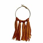 None Tassel Hoop Earrings Orange Yellow Statement Fashion Earrings Boho Fringe Large Photo 5