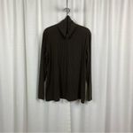 J. McLaughlin  Black&Brown Print Turtleneck Shirt Sz.XL Photo 2