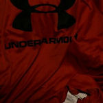 Under Armour Mens Size Medium Heat gear Red WorkOut Shirt Logo Training Gym Tee Photo 7