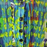 Peck & Peck  Women's Skull Print‎ Sheer Blouse Top Button Down Long Sleeve Large Photo 5