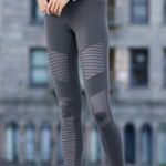 Alo Yoga High Rise Full Length Athletic Moto Leggings Gym Pants Gray Size Small Photo 10
