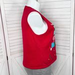 Westbound Vintage  Embroidered Pets Christmas V Neck Sweater Vest Red Large Photo 2