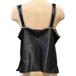 Vintage Cami Black Animal Print Satin Sleeveless Top Blouse L Large Photo 2