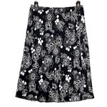 Apostrophe Skirt Womens Small Black White Floral A-Line Knee Length Lined Photo 1