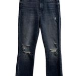 MOTHER Denim The Insider Crop Step Fray In Ace Of Spades Gray Distressed Wash Photo 3
