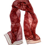 Laura Ashley Red Floral Sheer Chiffon Scarf Wrap Photo 0