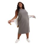 Madewell  Plus Women’s Cotton Crewneck Tank Midi Gray Dress 1X Photo 0