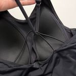 Lands' End Tankini Swim Top Shelf Bra Lightly Padded Criss Cross Halter Black Photo 4