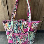 Vera Bradley Retired Wildflower Paisley Pink Tote Bag RARE Photo 1