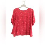 Falls Creek  Pink Floral Short Sleeve Blouse Size 2X Photo 2