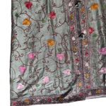 None Vintage smoke-green long Kashmiri jacket embroidered size M Photo 4