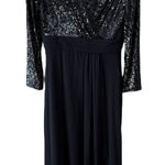 XScape  Navy Blue‎ Sequin Gown Dress 10 NWT Long Sleeve Formal Mother Bride Photo 0