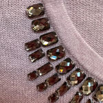 J.Crew Mauve Embellished Jeweled-Starburst Collar Sweater Merino Wool Size XS Photo 3