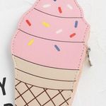 Kawaii Ice Cream Cone Coin Purse – Pink Sprinkles NWT Photo 0