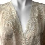 Victoria's Secret Vintage Gold Label Sequin Lace Trim Short Robe Photo 3