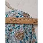 BloomChic Teal Boho Crossover Blouse Floral Peplum Tie Belt Hippie V Photo 5