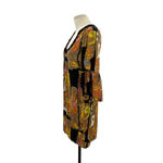 Trina Turk Mod Style Silk Abstract Bell Sleeve 60s Dress Size 2 Photo 3