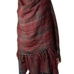 Maurice's Womens Scarf Plaid Oversized Soft Fringed Wrap Red Gray Photo 1