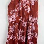 Lush Clothing NWT Lush Satin Mini Dress Sz Small Floral Print Keyhole Open Back Boho Photo 4