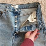 AGOLDE  Riley High Waist Straight Cropped Distressed Button Fly Raw Hem Zephyr 26 Photo 4