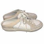 Vince White & Taupe Leather & Suede Kess Slip On Lace Up Sneakers Mules size 8.5 Photo 3
