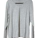 L.L.Bean  women’s plus size 1X striped pullover long sleeve tee grey and ivory Photo 0