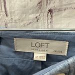 Loft Woman’s Chambray Linen Button Trim Midi Skirt Size 0 Petite Blue Photo 5