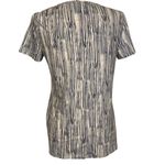 Chico's Chico’s blue watercolor short sleeved top jewel bar neckline‎ size 0/US small Photo 3