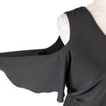 Calvin Klein Jumpsuit 8 Black Cold Shoulder Stretch Belt V-Neck Photo 6