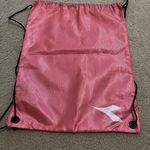 Sale! Diadora Pink White Drawstring Bag Sports Soccer Nylon Knapsack B5 Photo 1