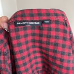 Brandy Melville  Red Checkered Flannel Shirt One Size Photo 3