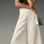 Maeve Anthropologie White Clean Crop Wide Leg Pants Women's 2 NWT Photo 0