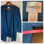 Chico's  2 Lightweight Cardigan Sweater Womens Large Blue Modest Office Church‎ Photo 1