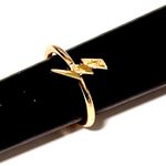 Sam Edelman NEW - Trendy Dainty “Gold Lightning Bolt Ring” Celestial Boho Chic Band Size 8 Photo 1